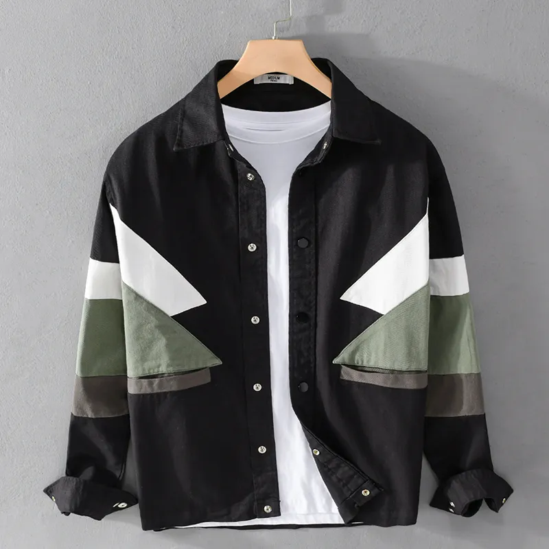 Mens Jackets Designer LongSleeve Patchwork Casual Jacket Men mode Bekväm tjocklek Toppkläder Chaquetas Veste Kurtka Giacca 230804