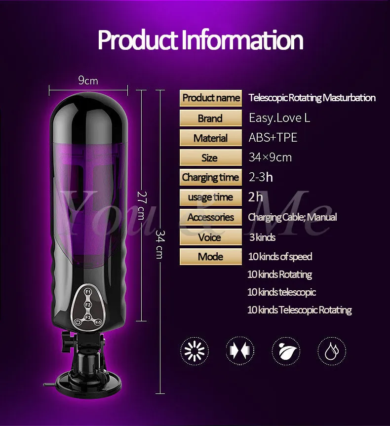 Electric Automatic Masturbator With Heating And Piston Function_voghion.com