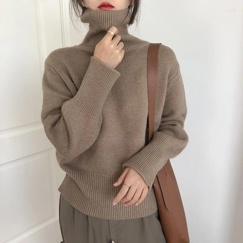 Sueteres De Mujer Sueter De Cuello Alto De Mujer De Oficina Sueter Basico Suave De Punto A La Moda Para Mujer Sueter De Punto Holgado Calido Para Otono Para Mujer 28403 De