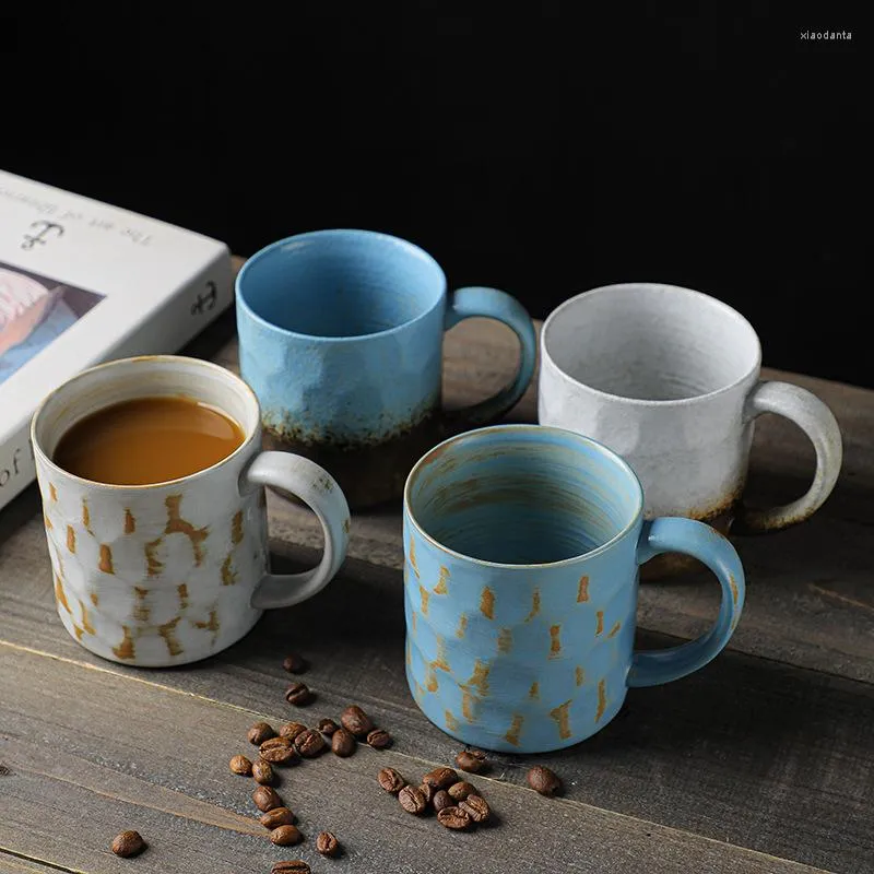 Tazas Retro europeo de cerámica, taza de café con leche, taza creativa instantánea de gran capacidad, regalo para parejas