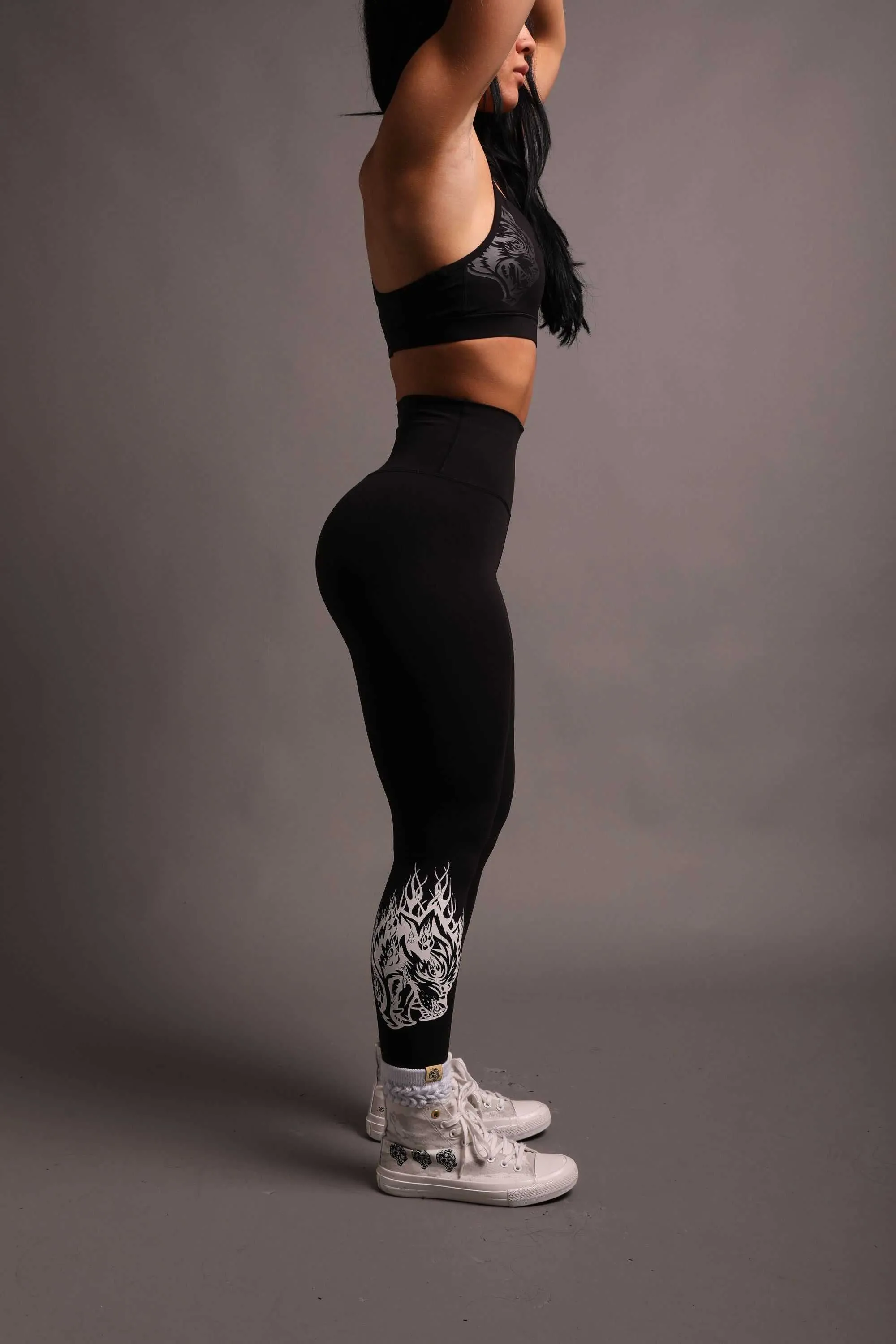 Buy DKNY women high rise logo workout leggings black Online | Brands For  Less