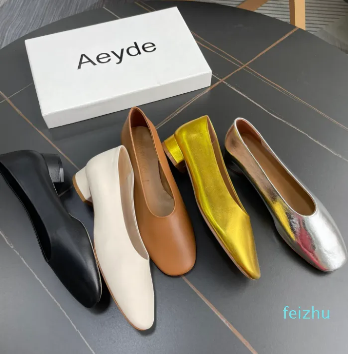 أحذية النساء Aeyde Square Toe Flats Fashion New Classic Vintage Marning Shoes