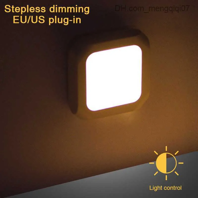 Lampy odcienie S Z UE/US Plug Light Control LED LED Lights Ścianą do przejścia WC WC Lampka Baby Room Sypialnia korytarz HKD230628 Z230805