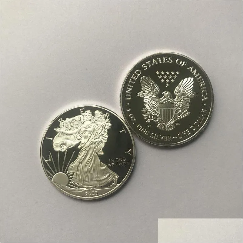 Arts And Crafts 10 Pcs Non Magnetic Statue 1Oz Sier Plated 40 Mm Commemorative American Decoration Currency Collectible Coin Drop Deli Dhbgf