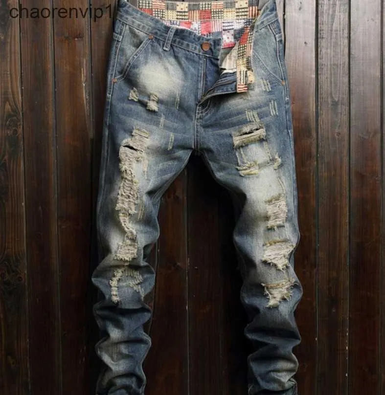 Mens Trendy Ripped Denim Torn Jeans For Men Spring/Summer 2021