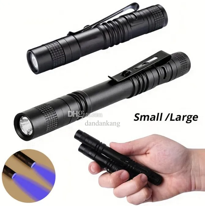 Mini pocket UV Flashlight detection scorpion uv ultraviolet torch Light 395nm Invisible blacklight Portable Medical Penlights with red Purple Yellow Lights