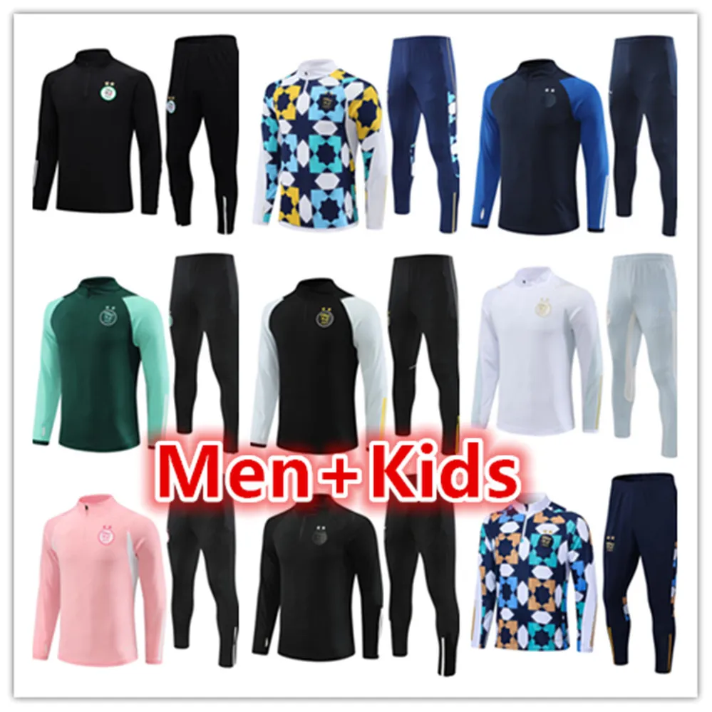 22 23 24 Algérie Algérie hommes enfants survêtements de football formation kit de veste de survêtement 2023 2024 hommes survêtement de football ensemble jogging maillots survetement foot chandal futbol