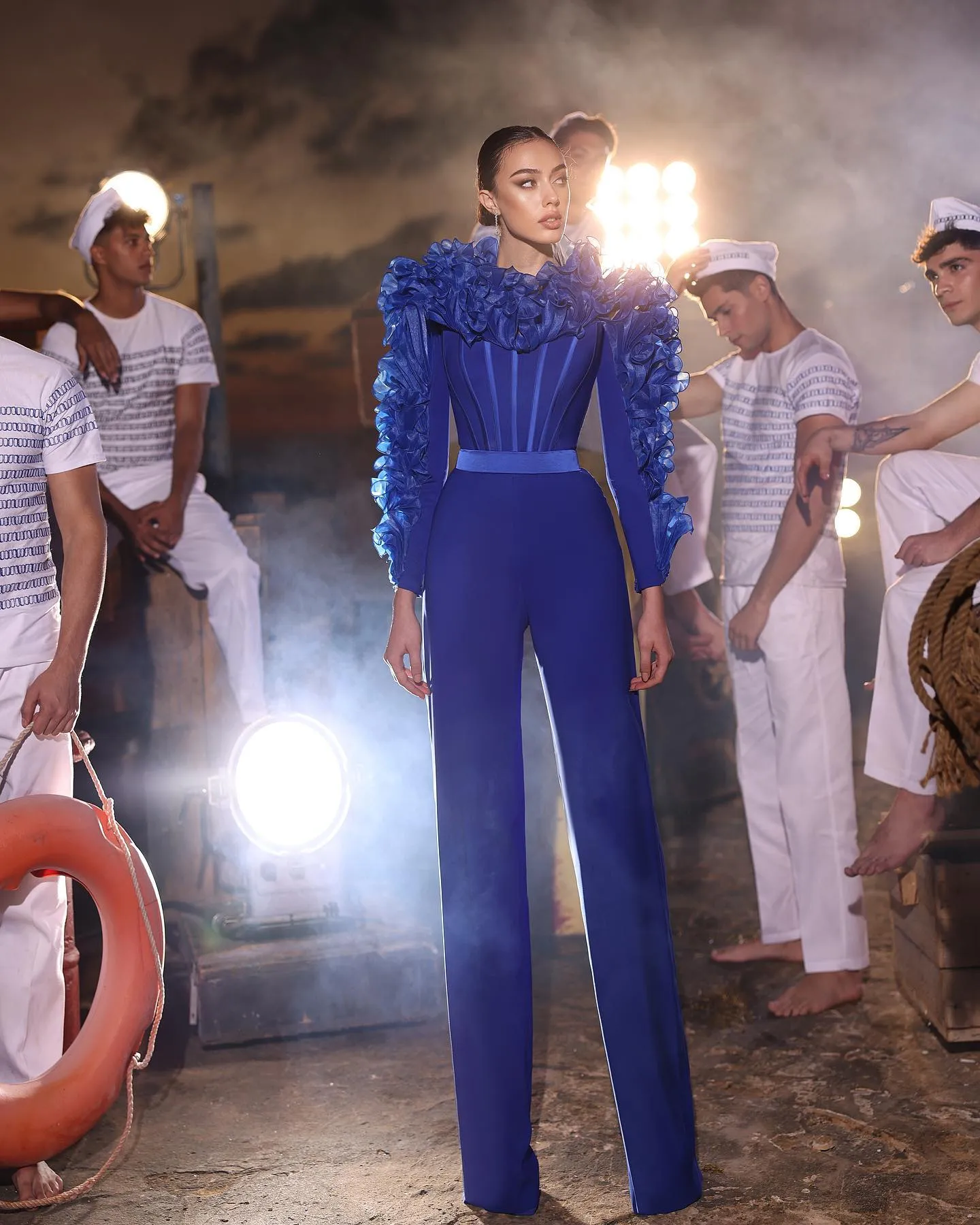 Elegant royal blue jumpsuits hot sale
