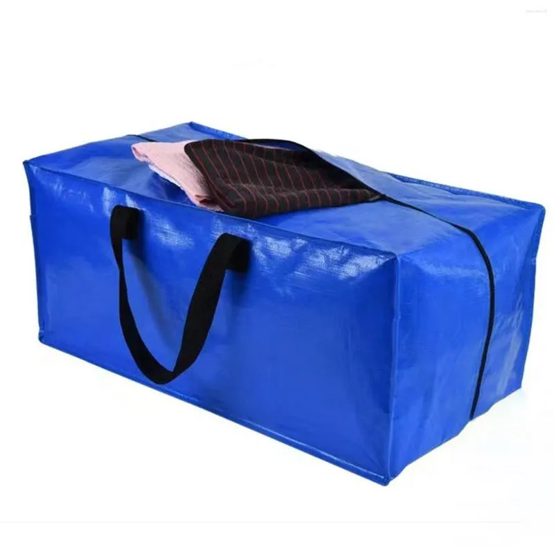 Storage Bags Heavy Duty Large Moving Reusable Double Handles Lightweight Totes For Laundry Travel Garage Bedding Blanket Clothes