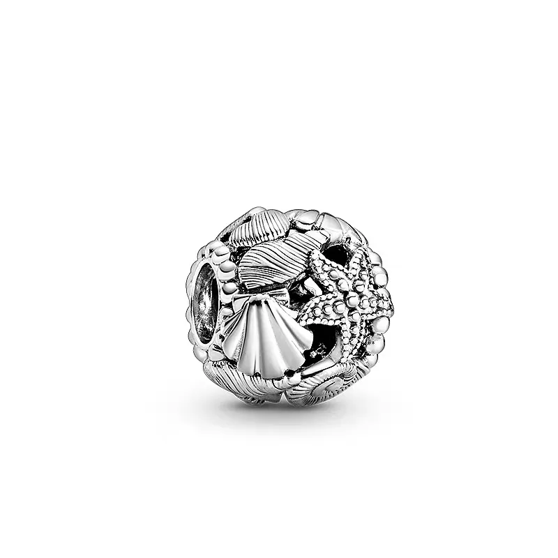 Pendentif tortue marine en argent sterling 925, coquillage creux, perle Dharma, accessoire de bijouterie DIY gratuit_voghion.com