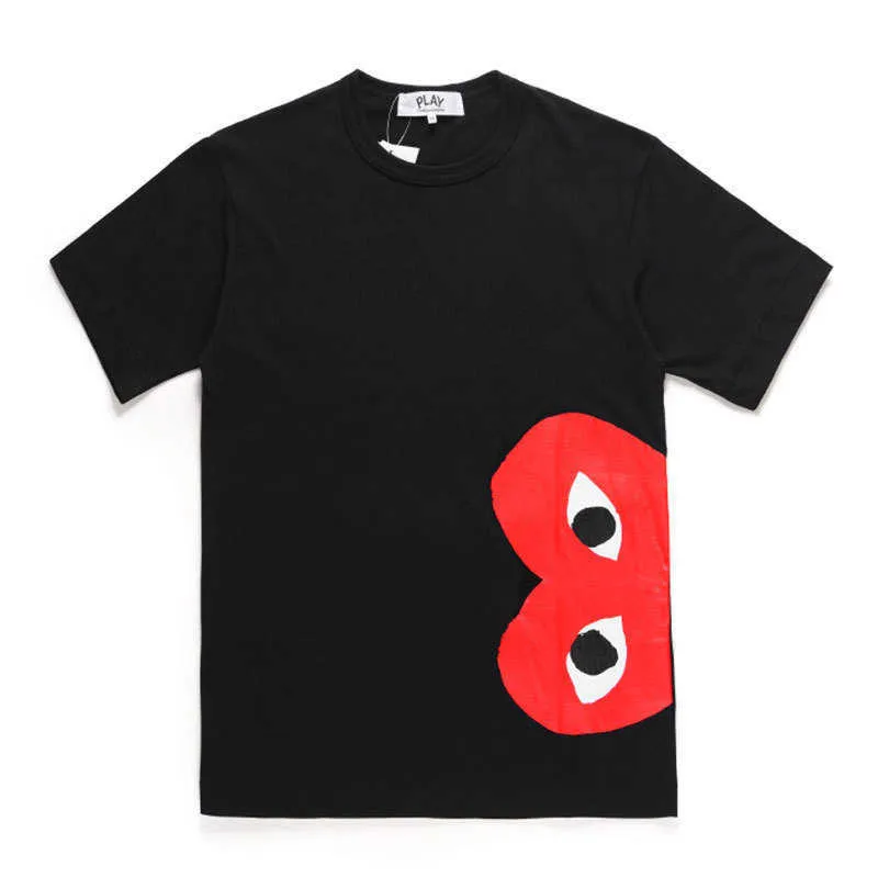 Partager pour être partenaire Play Mode Hommes T-shirts Designer Red Heart Shirt Casual Tshirt Coton Broderie À Manches Courtes D'été T-shirtB052