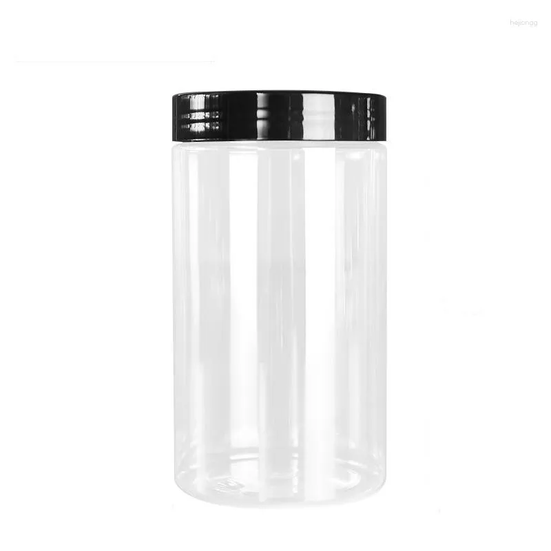 Förvaringsflaskor Plastisk matlåda Kök Tank Container Transparent förseglad kakburk kylskornfack