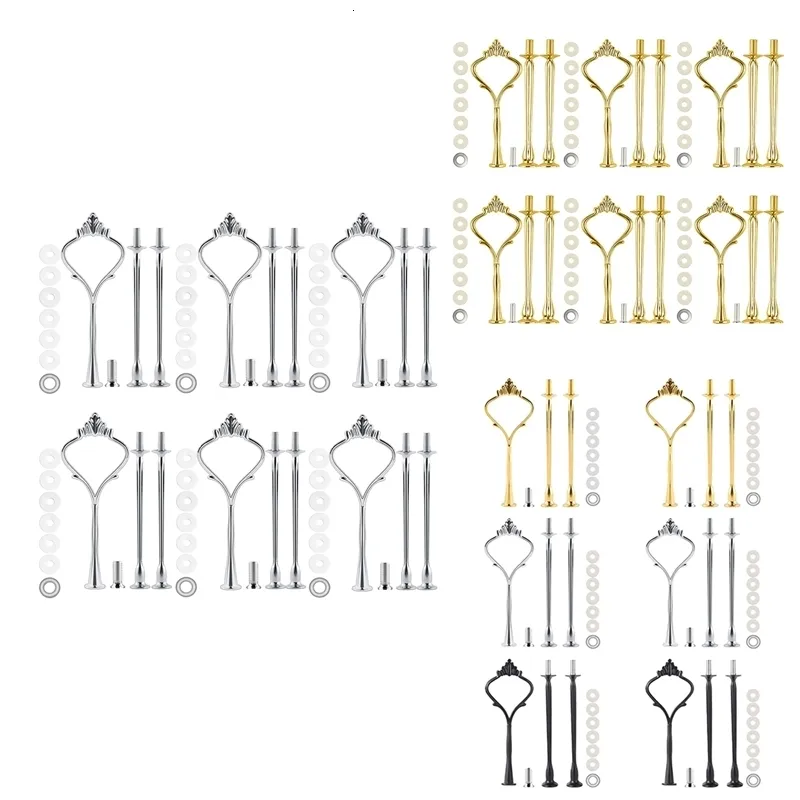 قوالب الخبز 6 مجموعة صينية لأجهزة Cake Stand Stand 3 مستويات الزفاف وحفل الحفلات التي تخدم 230804