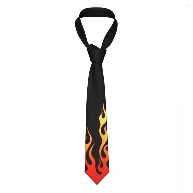 Papillon Fire Design Uomo Donna Cravatte Seta Poliestere Cravatta larga 8 cm per abiti da uomo Accessori Gravatas Wedding Party