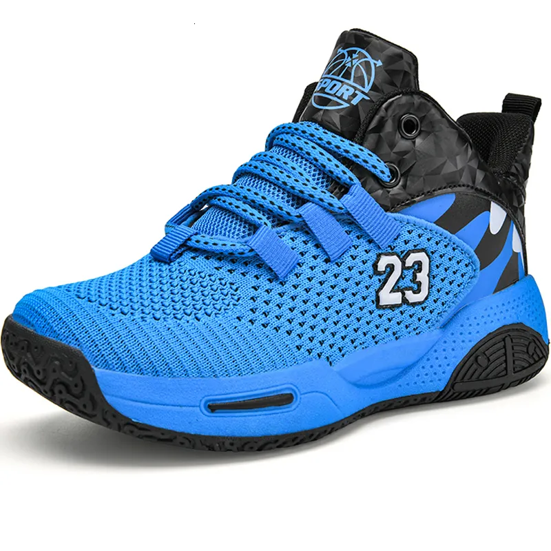 Dress Shoes Boys Children Merk Hoogwaardige leer Basketbal Nonslip Kids Sneakers Sport Child Girl Basket Trainers Athletic 230804