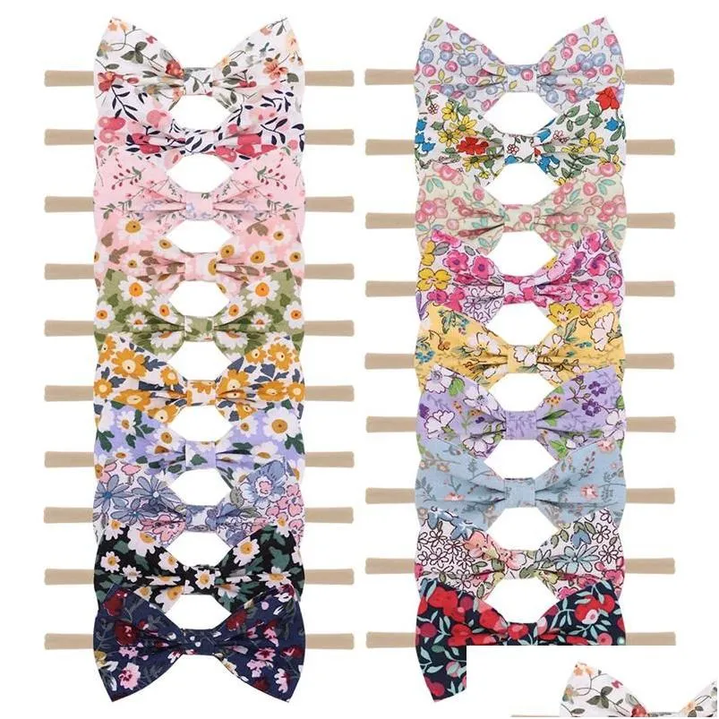 Accessoires De Cheveux 19 Couleurs Mignon Bébé Bowknots Bandeau Filles Rétro Arc Bandes Nouveau-Né Bandeaux Bandeau Enfants Drop Delivery Maternité Dh2Ey