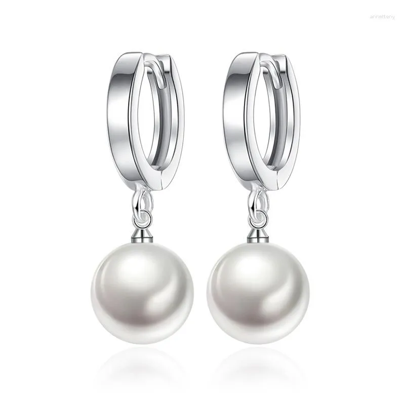 Hoop Earrings 925 Sterling Silver Pearls Agate Shambala For Women Fine Jewelry