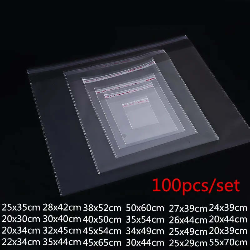 Подарочная упаковка 100 шт./Установка прозрачных самоклеящихся запечатанных пластиковых пакетов Подарочные украшения упаковочные пакеты с краевой одеждой для упаковки пакета.