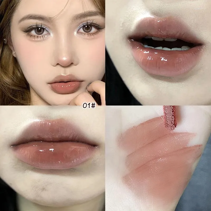 LIGIS GLISS 4 Kolor Tea Red Mirror farbowanie Kremu nawilżającego Lipstick Waterproof Waterproof Longlasting Brown Tint Korean Makeup Sposmetic