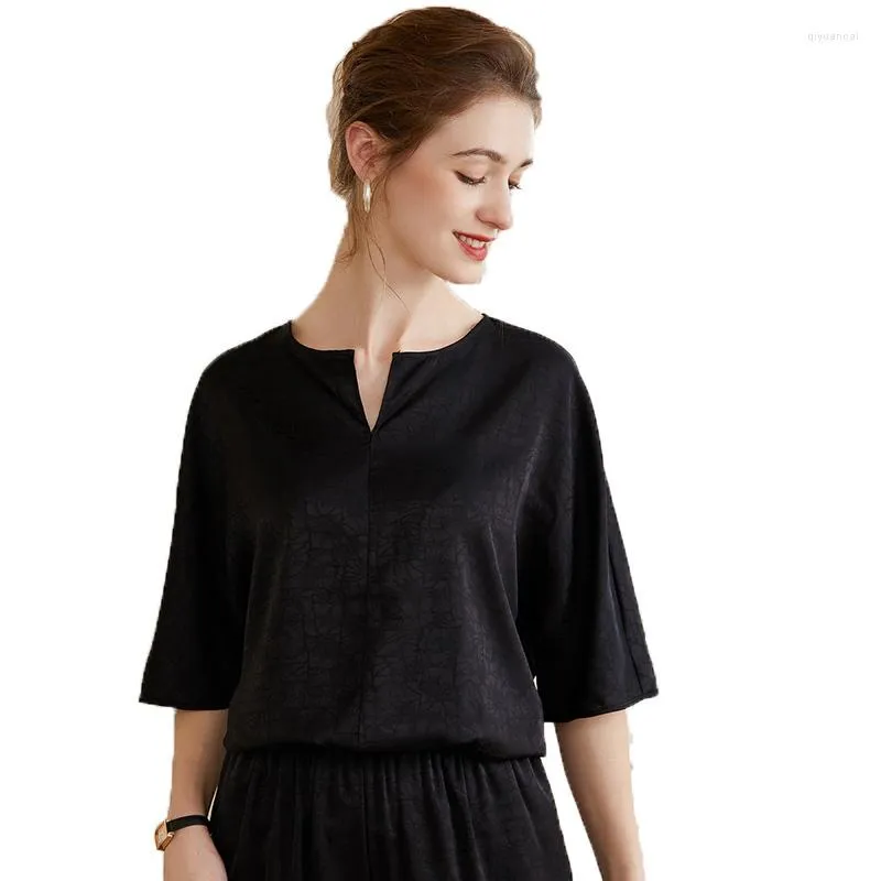 Damenblusen Lafarvie Altes chinesisches Kongfu-Langarmshirt mit Knöpfen im Damenstil, solide Oversize-Seidenhemden, Bluse, lockere Kleidung, Oberteile