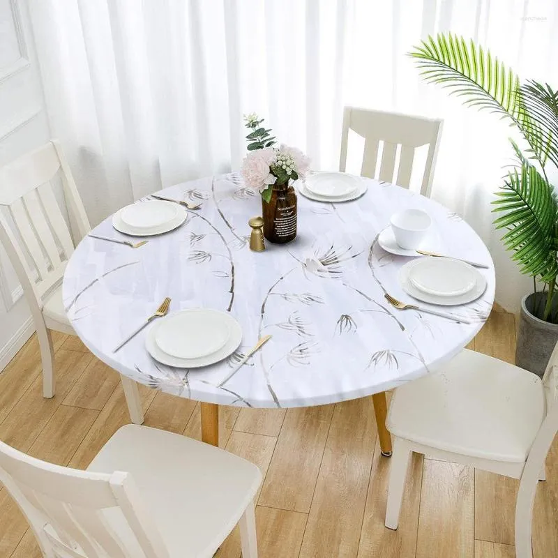 Toalha de Mesa Redonda Impressa À Prova D' Água Resistente a Óleo Stretch Piquenique Pátio Festa de Casamento Decorativa