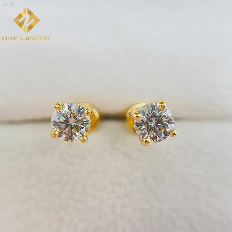 5.0mm Zuanfa Vis Retour Gra Certificat Moissanite S925 Boucles D'oreilles