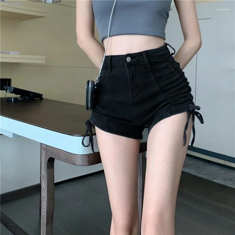 Shorts jeans neri vita alta deals