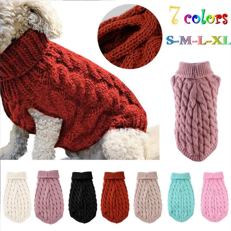 Abbigliamento per cani Vestiti caldi per l'autunno e l'inverno Maglione per animali domestici Prodotto per maglieria di piccole dimensioni medie Vendita Drop 7 Colors295O