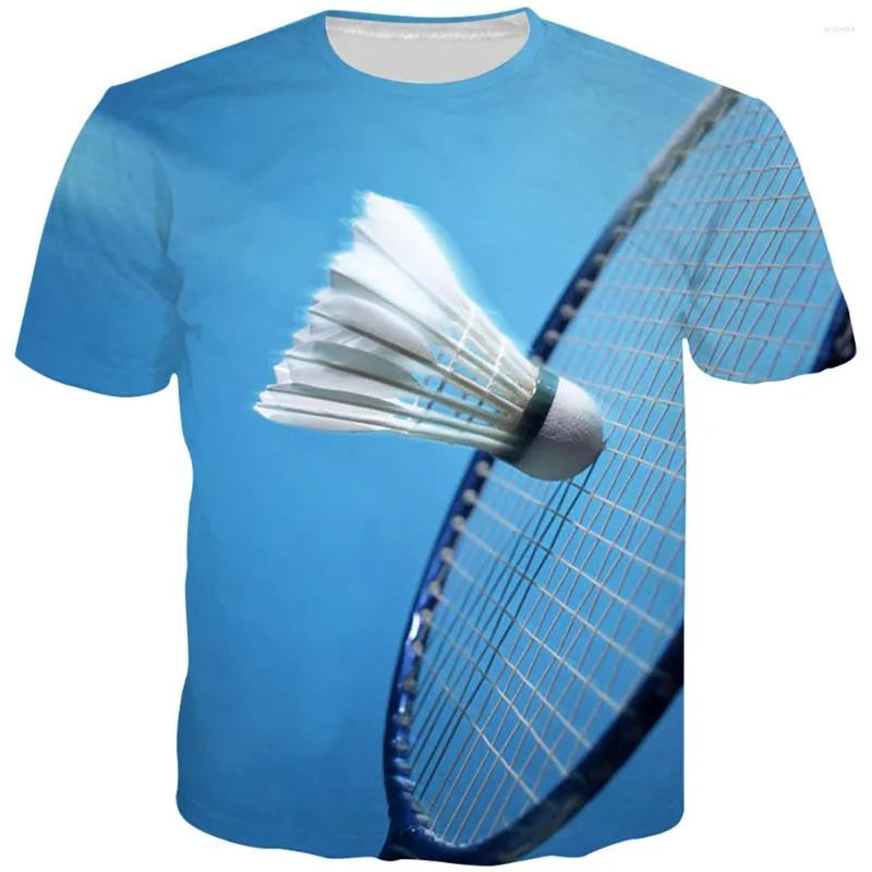 Men's T Shirts Sports Badminton Pattern Printing Men Women Fashion T-Shirt 2023 Summer Adult Children Outdoor Casual Clothes Shirt Plus Size