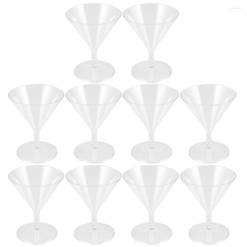 Wine Glasses 10 Pcs Drink Cup Drinking Cocktail Plastic Whiskey Disposable Champagne Cups Red Martini