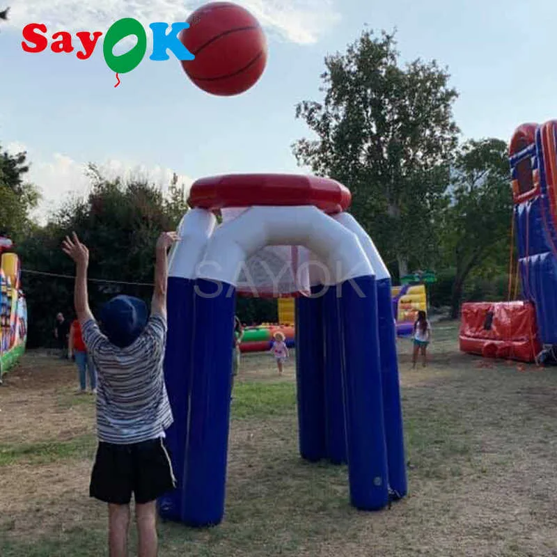 Panier de basket gonflable géant avec pompe à air électrique pour jeux extérieurs/intérieurs (sans basket)