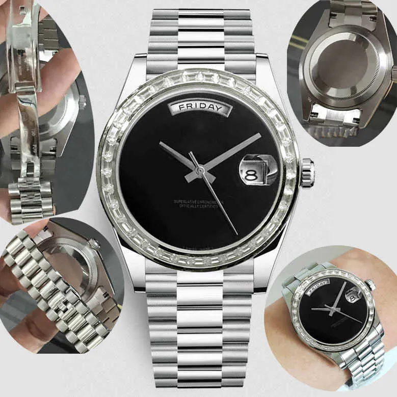 Högkvalitativ 40mm mäns tomt urtavla Long Drill Bezel 2813 Automatisk stålvattentät klocka