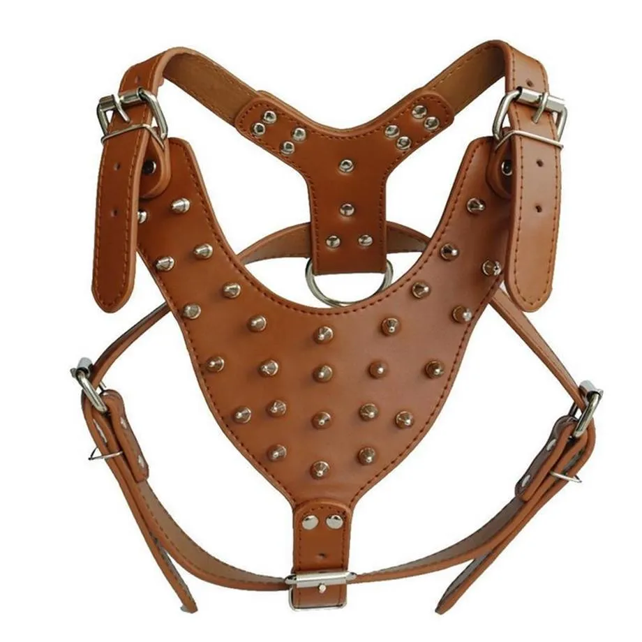 Large Dog Rivets Spiked Studded Harness for Pitbull Large Breed Dogs Pet Products310Y