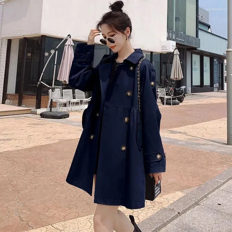 Women s Trench Coats Stylish A line Coat For Women Clothing Spring Autumn 2023 Double Breasted Chic Cape Windbreaker Overcoats BC224