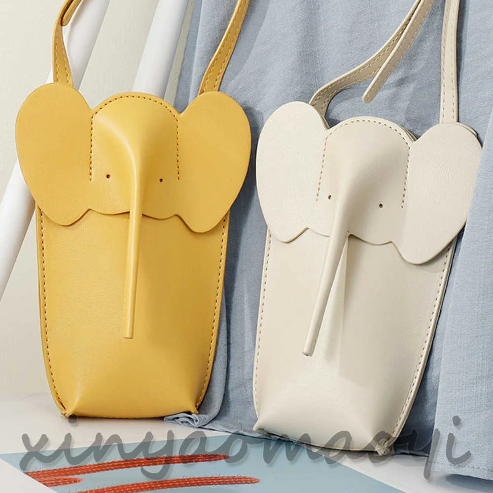 Bonita mini bolsa para telefone bolsa de ombro feminina nova bolsa de couro elefante mini bolsa portátil casual crossbody, sem logotipo