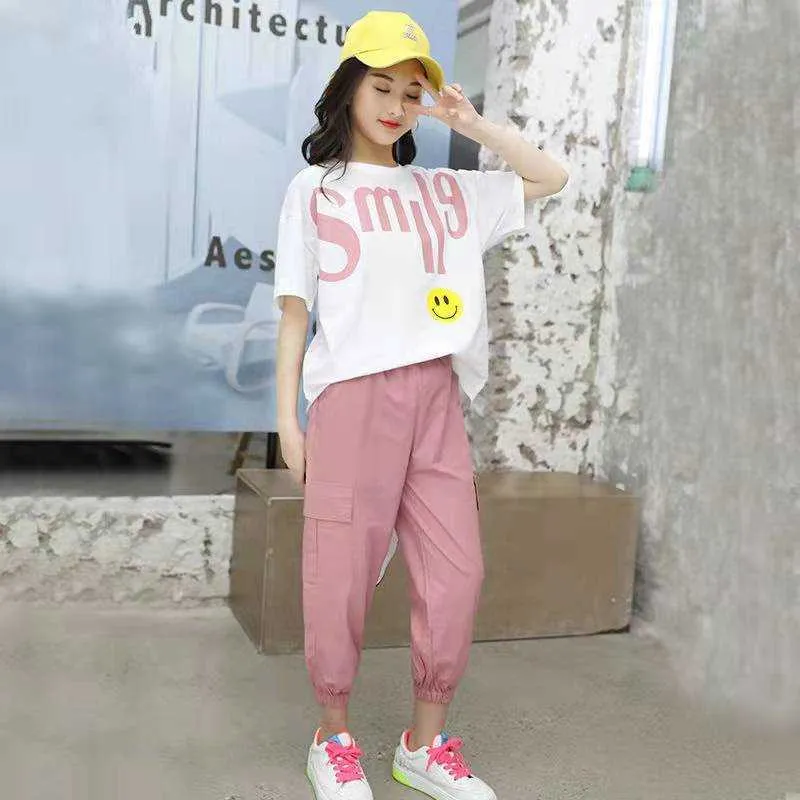 Summer Casual Twinset Clothing For Girls Short Sleeve Wings Print Tee And  Pants Outfit For Children Aged 10 12 Years From Fengxiziwu, $16.12