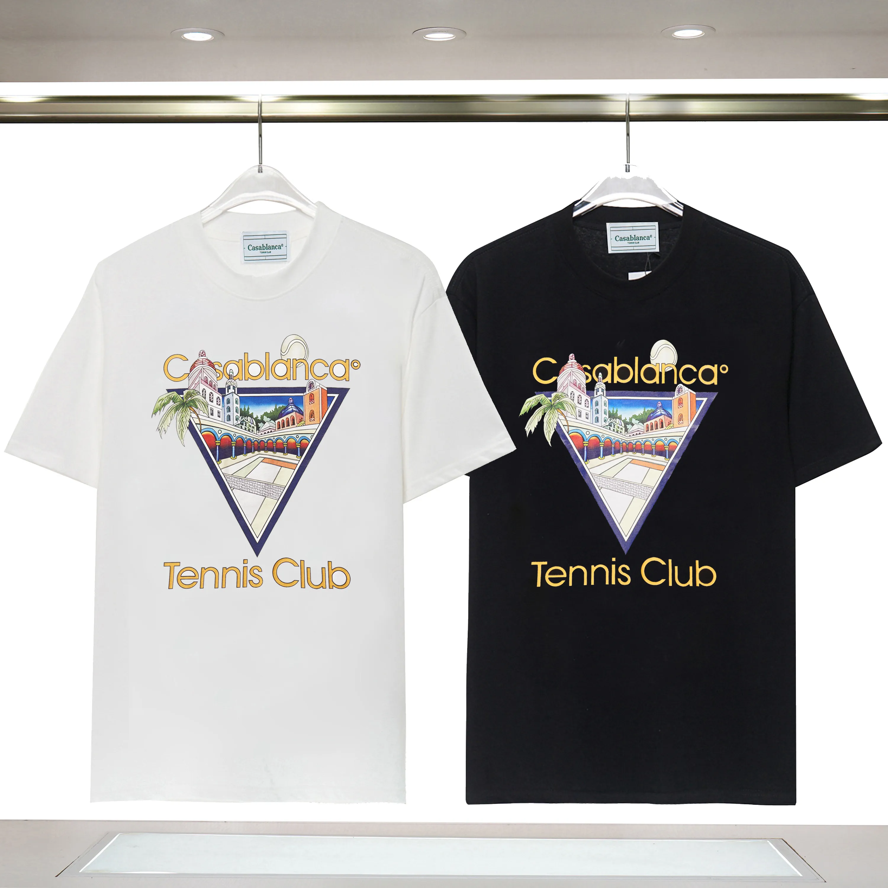 디자이너 티셔츠 남자 Casa Blanca 럭셔리 셔츠 mens tshirts 디자이너 여자 티 셔츠 럭스 대형 카사 블랑 셔츠 여자 라운드 넥 면화 슬리브 편지