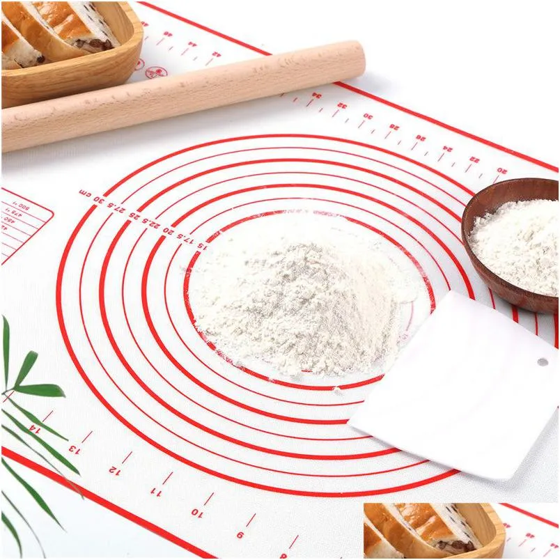 Cuisson Pâtisserie Outils 60X40Cm Sile Mats Feuille De Pâte À Pizza Anti-Adhésif Maker Titulaire Cuisine Gadgets Ustensiles De Cuisine Ustensiles De Cuisson Drop Deli Dh0Ox