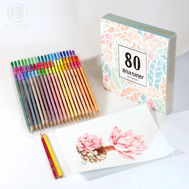 Brutfuner-Crayons de couleur 520 à l'huile, ensemble de dessin, croquis et  coloriage, fournitures scolaires d'art, 260 - AliExpress