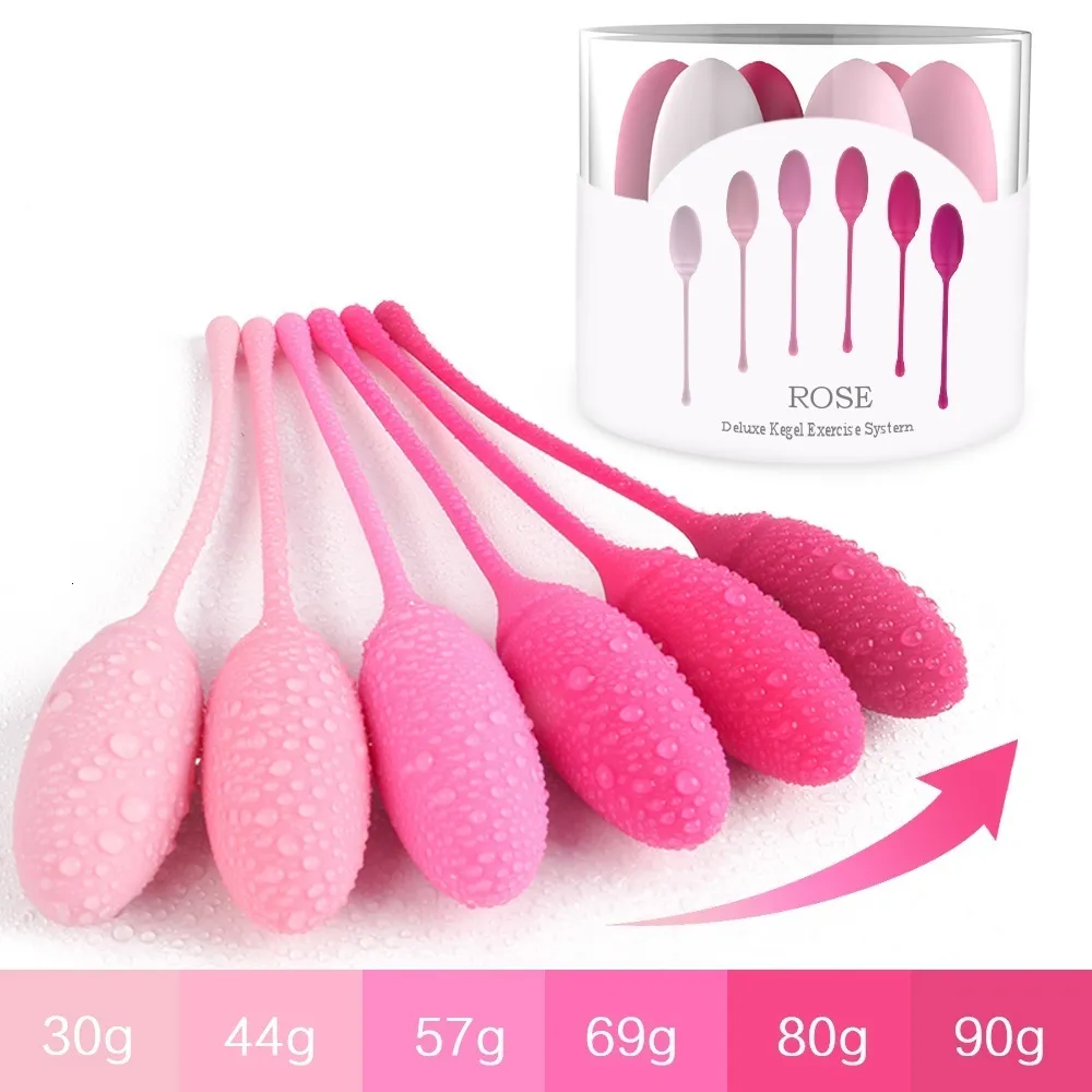 Eggsbullets 6pcs Kulki Kegelowe Trener do zaostrzania Wzmacniacza podłogi miednicy Waga kulka pochwy Ćwiczenie Prenatalne kurczenie się 230804