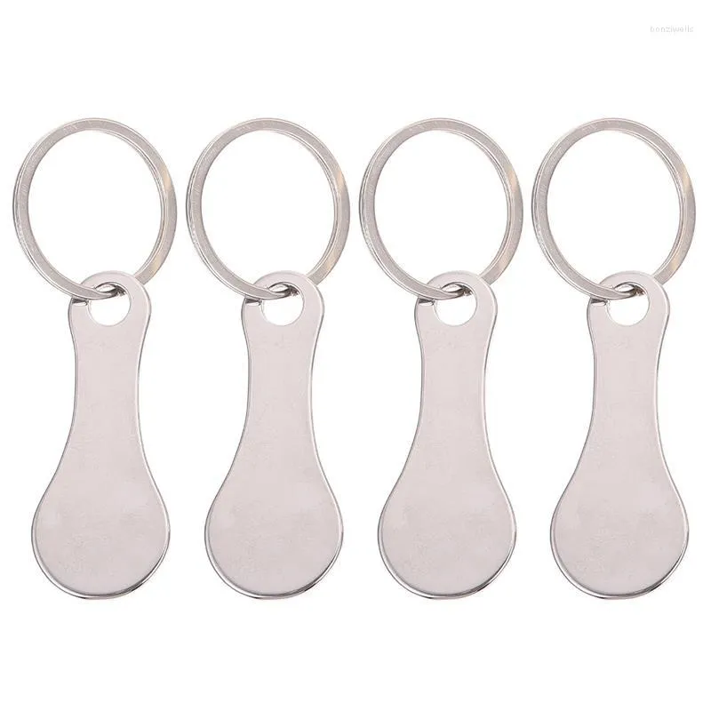 Hooks Shopping Trolley Cart Key Token Coin Tokens Holder Quarter Ring Compact Rings Metal Grocery Keyring Stainless Steel Portable