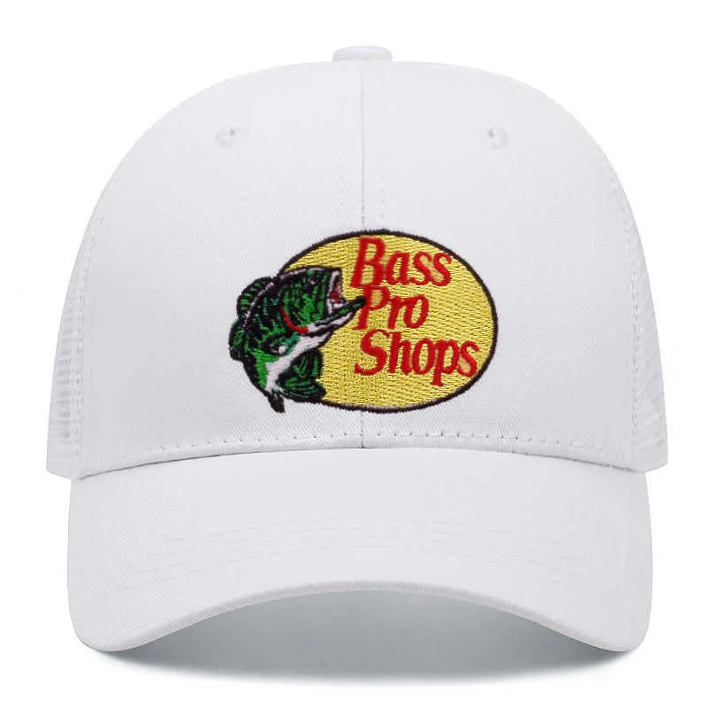 Bass Pro Shops Bass Embroidered Cotton Baseball Cap Summer Net Cap