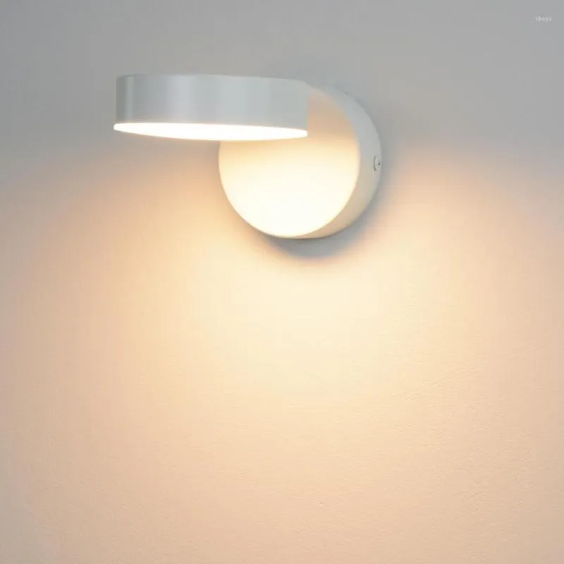 Lampada da parete per interni LED 350 ° Ratable Alluminio Luci nordiche 9W Interruttore tattile per la casa Camera da letto Soggiorno Corridoio Illuminazione Decov