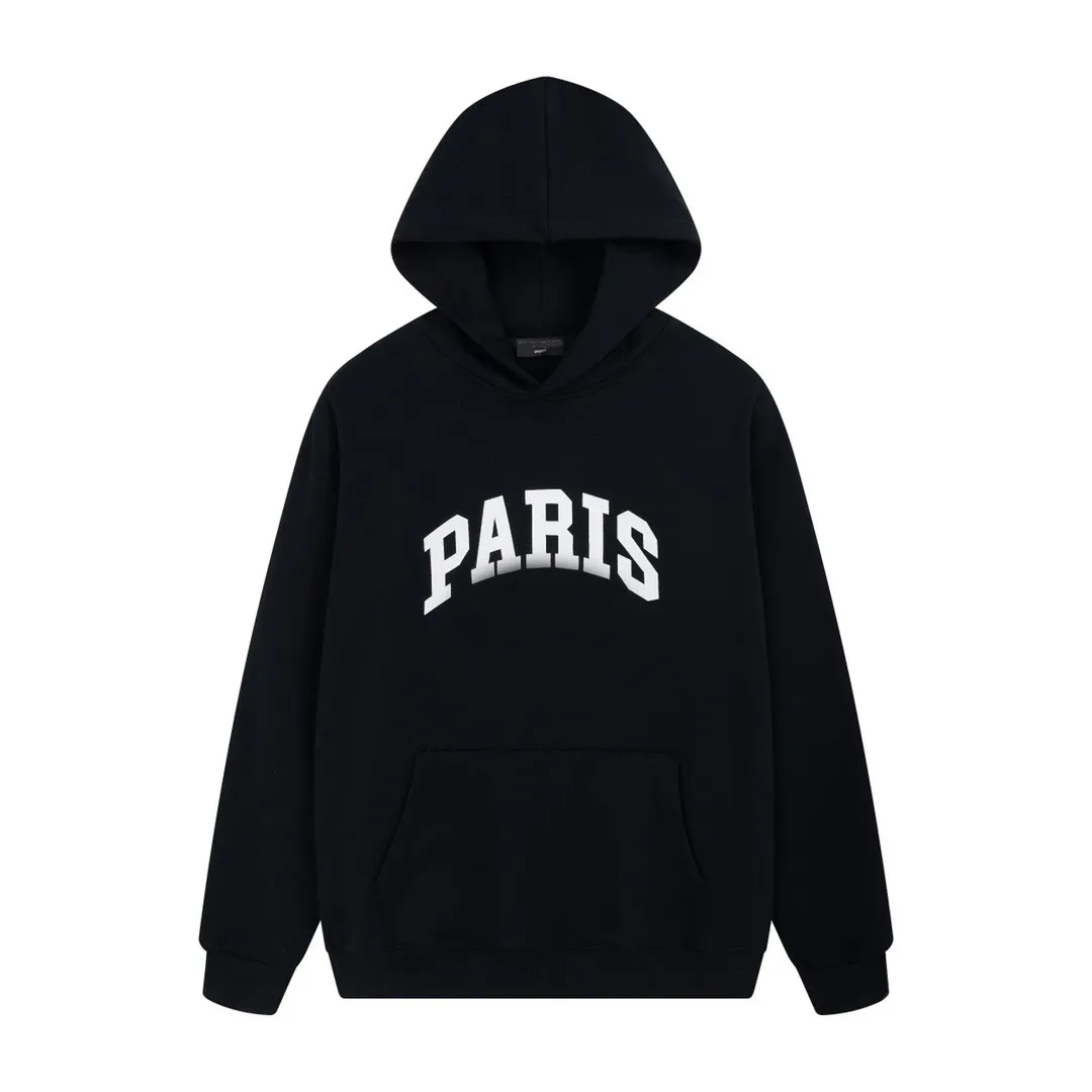 Autumn en Winter Fashion High Street Cotton Sweatshirt pullover Hoodie Breathable Men and Women Parisian Letter Print Casual Hoodie