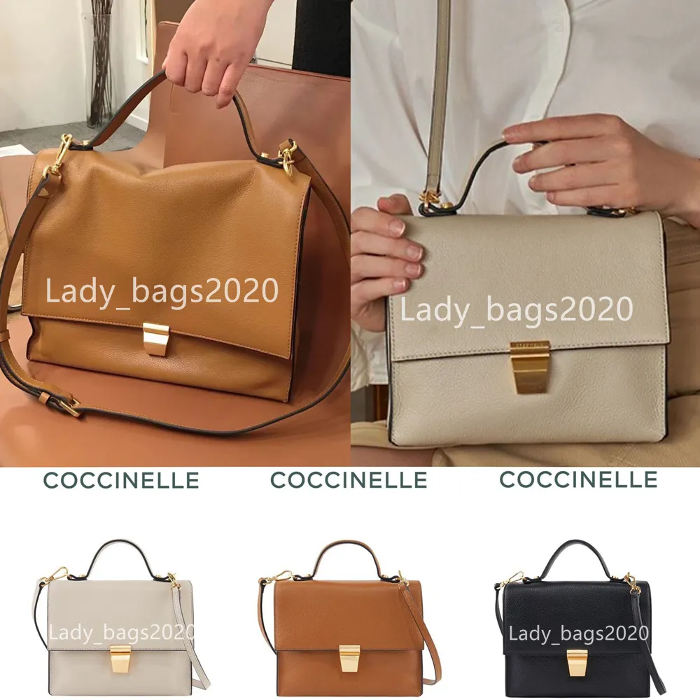 Coccinelle Frances Bag Women Designer Handle Totes Large Bag Luxury Genuine Leather Handbags Stranded Handbag Shoulder Crossbody Bag Purse