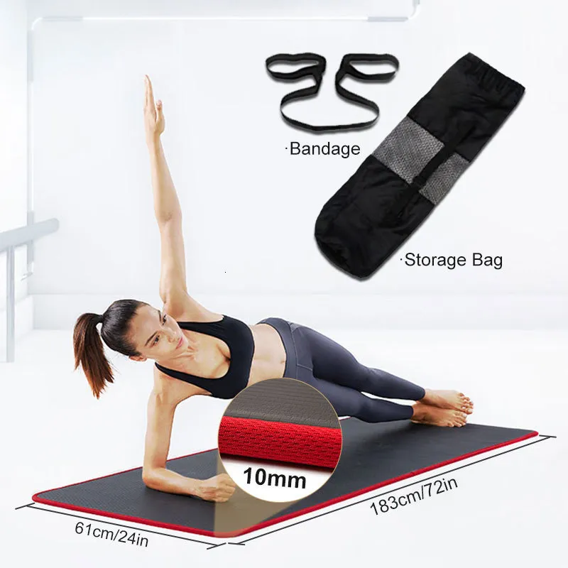 Tapetes de ioga 10 mm para iniciantes engrossados 1830610 mm Ginásio Treinamento esportivo Pilates tapis 230814