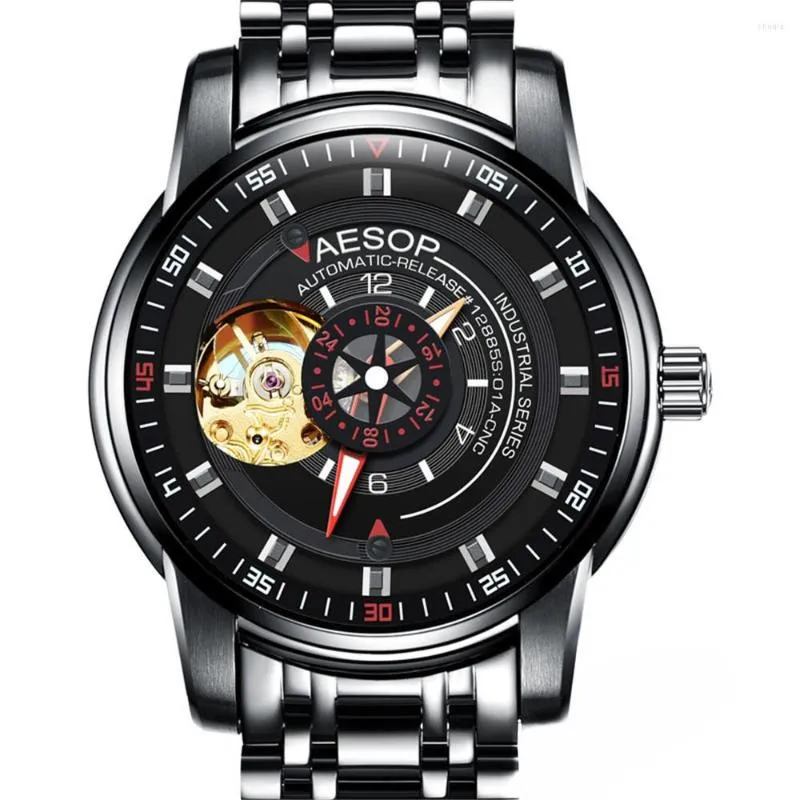 AESOP Automatische Armbanduhren Mechanische Männer Uhr Skeleton Tourbillon Sport Casual Wasserdichte Armbanduhr Für