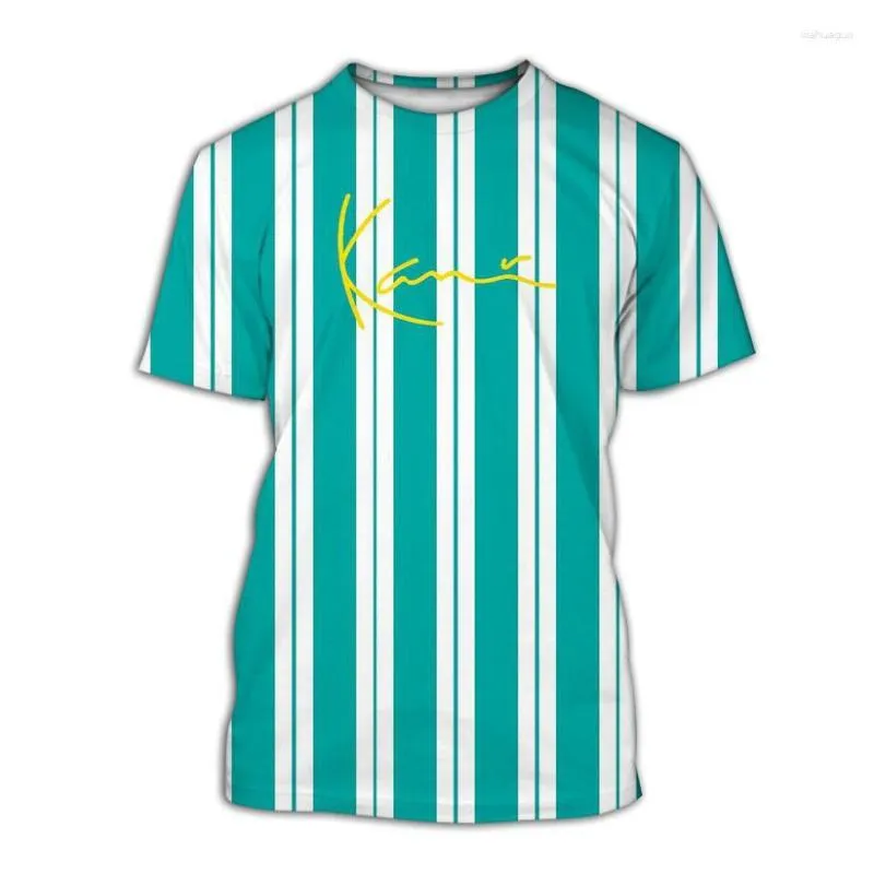 T-shirt da uomo 2023 T-shirt hip-hop di moda Stampa 3D Stripe Casual Cool Estate manica corta da donna Tops Tees