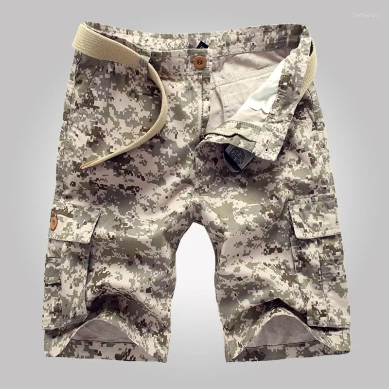 Shorts Masculino HCXY Moda Verão Estilo Casual Masculino Algodão Trabalho Exército Beleza Camuflado Cargo Masculino