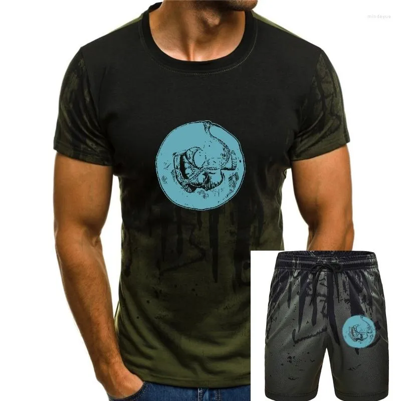 Heren Trainingspakken Astro Man Blue Marle Graphic T-shirt Mens Polyester Cotton Soft Feel Hand Screen Printed Tentakel Print Tees
